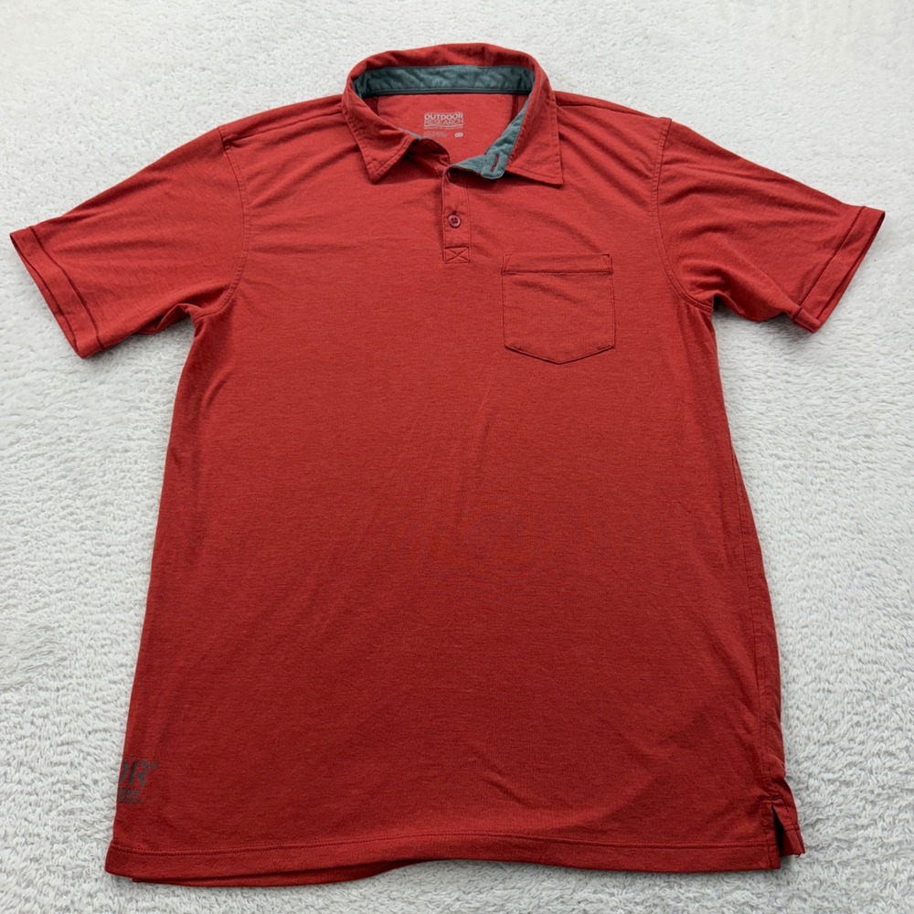 Outdoor Research Mens M Red Short Sleeve Polo Shirt Pocket Designed by Adventure